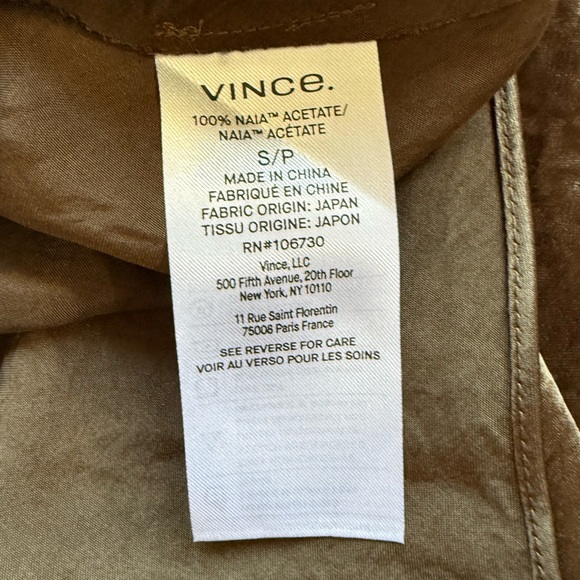VINCE Satin Slip Dress in Nutwood Size S - Picture 14 of 16